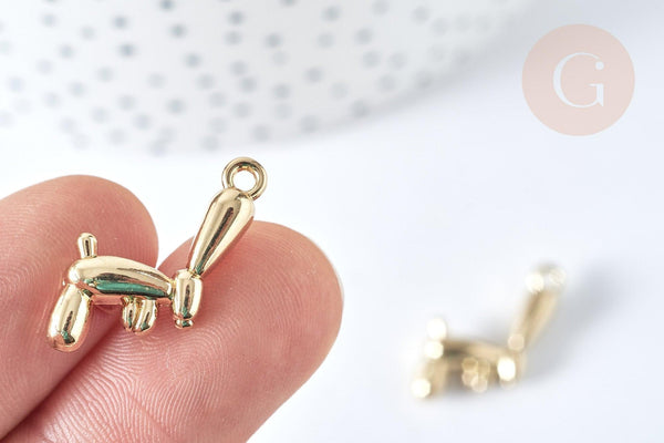 Pendentif Lapin ballon zamac doré 21mm,pendentif doré pour création de bijoux, x1 G7417