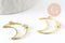 Pendentif Lune Etoile zamac doré 25mm,pendentif création bijoux doré, x1 (G7503)