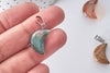 Pendentif Lune agate indienne naturelle laiton platine 21~24mm, création bijou lune agate naturelle, x1 (G7967)