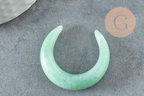 Pendentif Lune aventurine Pendentif bijou,pendentif pierre,pierre naturelle,aventurine naturelle,pierre non percee,30mm, x1 G0546