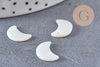 Pendentif Lune nacre blanche naturelle 13mm, X10 (G0905)