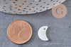 Pendentif Lune nacre blanche naturelle 13mm, X10 (G0905)