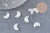 Pendentif Lune nacre blanche naturelle 13mm, X10 (G0905)