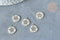 Pendentif Médaille fleur acier 304 inoxydable platine 13,5mm, x1 (G8012)