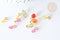 Pendentif Rond Acrylique couleur mixte fer doré 11~11,5mm, perles acryliques, X10 (G7883)