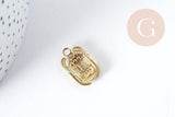 Pendentif Scarabée Egyptien acier 304 inoxydable doré IP 20.5mm, x1 (G8995)