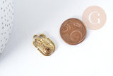 Pendentif Scarabée Egyptien acier 304 inoxydable doré IP 20.5mm, x1 (G8995)