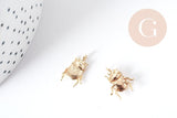 Pendentif Scarabée laiton doré 18K 17mm, x1 (G9017)