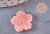 Pendentif acétate fleur rose paillettes,perles plastique,bijou fleur plastique, 20mm x5 (G4013)