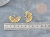Pendentif acier 201 inoxydable doré feuille gingko 23mm,breloque acier inoxydable sans nickel, x1 (G6129)