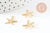 Pendentif acier 304 inoxydable doré étoile de mer 17mm, x1 (G9668)