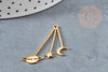 Pendentif acier doré astres 42mm, breloque doré, acier inoxydable doré, pendentif sans nickel, x1 G5729