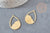 Pendentif goutte gravée nuage acier 304 inoxydable doré 30mm, x1 (G6244)
