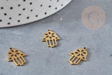Pendentif acier dore main fatma,breloque doré, acier inoxydable doré, pendentif sans nickel,création bijoux, x1,G6028