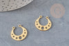Pendentif acier doré torque lune et étoiles 19mm, breloque acier inoxydable doré résistant à l'eau x1 G5737