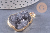 Pendentif agate noire druzy naturelle 30mm, x1 (G2567)