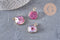 Pendentif agate rose, pendentif pierre, agate naturelle, support doré, création bijoux, pierre naturelle, 17-22mm, x1,G2528