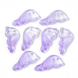 Pendentif aile verre violet clair 24.5mm ,pendentif verre pour création bijoux, x10 (G5830)