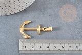Pendentif ancre acier doré 14k, fourniture bijoux,acier doré inoxydable ,pendentif bijoux sans nickel,37.5mm, x1 (G4522)