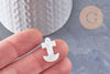 Pendentif ancre marine nacre blanche naturelle, x2 (G10022)