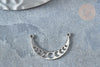 Pendentif argenté torque phases lune acier 304 inoxydable 21.5mm, breloque acier inoxydable platine x1 G7607