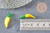 Pendentif banane fruit verre artisana tchèque 25mm,x5 (G2966)