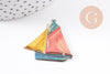 Pendentif bateau laiton brut 36mm, x2 (G10148)