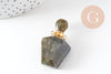 Pendentif bouteille parfum labradorite naturelle 37mm, x1 (G3019)