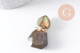 Pendentif bouteille parfum labradorite naturelle acier 304 inoxydable doré 27.5mm, x1 (G10315)