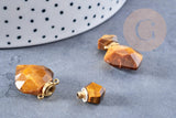 Pendentif bouteille parfum oeil de tigre naturel laiton 27mm, x1 (G8632)