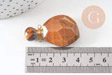 Pendentif bouteille parfum œil de tigre naturelle 39mm, x1 (G5226)
