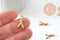 Pendentif branche de corail acier 304 IP inoxydable doré 18mm, x1 G9835