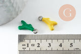 Pendentif branche de corail acier 304 inoxydable platine multicolore 18.5mm, x1 G9811