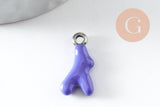 Pendentif branche de corail acier 304 inoxydable platine multicolore 18.5mm, x1 G9811