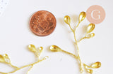 Pendentif branche feuille laiton 46mm,breloque laiton brut, bijou laiton,feuille dorée pour création bijoux, x1 (G6279)