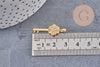 Pendentif breloque clef laiton doré et zircon 28.5mm, x1 (G4463)