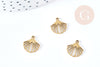 Pendentif breloque coquillage acier 304 doré inoxydable 13.5mm, x1 (G8620)