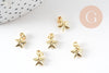 Pendentif breloque étoile zamac doré 11.5mm, x5 (G5593)