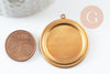 Pendentif cabochon rond laiton brut,sans nickel 24mm, x1 (G1951)