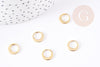 Pendentif cercle acier 304 inoxydable doré 10mm, x5 (G2895)