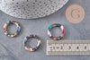 Pendentif cercle coloré acetate, perle plastique,connecteur plastique,21.5mm, x2 ou x10 (G2084)