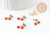 Pendentif cerise doré émaillé rouge zamac doré 13mm x5 (G3307)