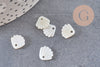 Pendentif charm coquillage nacre blanche naturelle ,pendentif coquillage nacre,coquillage blanc,création bijou, 10mm, x5 G4623