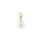 Pendentif charm initiale rond nacre blanche lettre, pendentif alphabet x1 (G9397)
