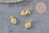 Pendentif citron doré 18K zircons, 14mm, x1 (G4852)