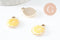 Pendentif citron doré zamac doré 17mm, x5 (G5273)