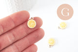 Pendentif citron doré zamac doré 17mm, x5 (G5273)