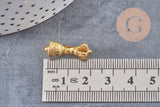 Pendentif cloche tibétaine Dorje Vajra laiton doré,breloque laiton brut,pendentif laiton brut,22mm, x1 (G4459)