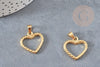Pendentif coeur acier 304 inoxydable doré 21.5mm, x1 (G4904)