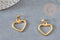 Pendentif coeur acier 304 inoxydable doré 21.5mm, x1 (G4904)